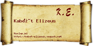 Kabát Elizeus névjegykártya